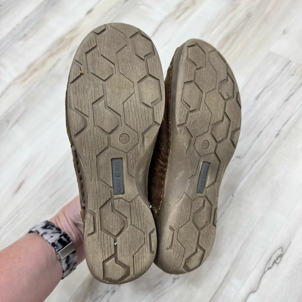 Josef Seibel Womens Fergey Brown Lace Up Flat Casual And Fashion Sneakers Sz 38